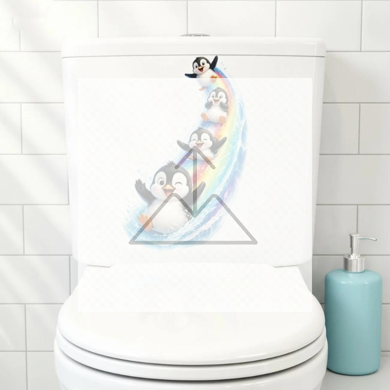 Jet Home Bathroom - 1PCS Cute Penguin Toilet Lid Sticker