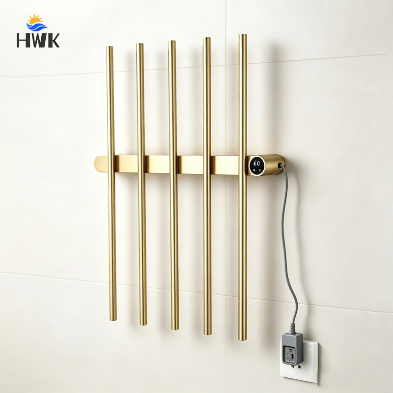 Towel Warmer Electric - Brushed Gold Vertical Electric Towel Rack