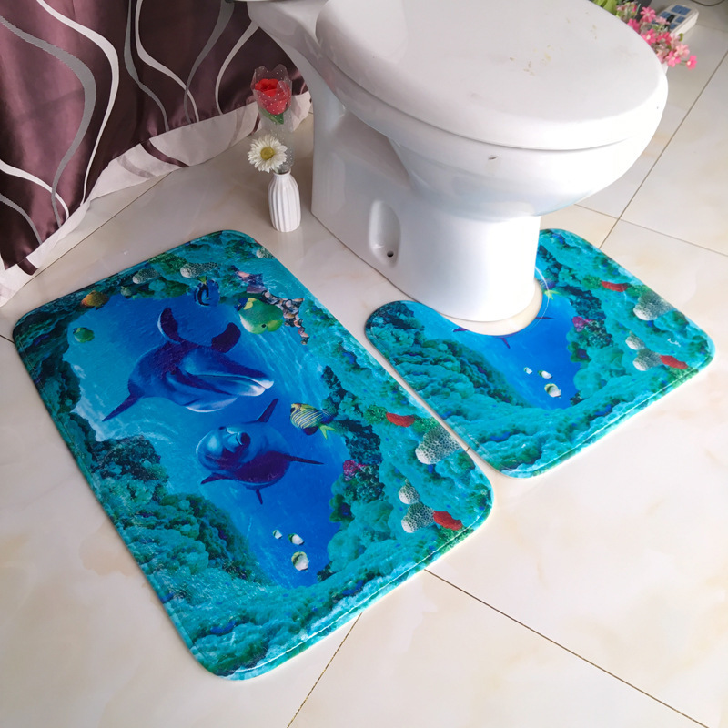 Home Bathroom With Two Toilets - Home Carpet Bathroom Floor Mat Bathroom
