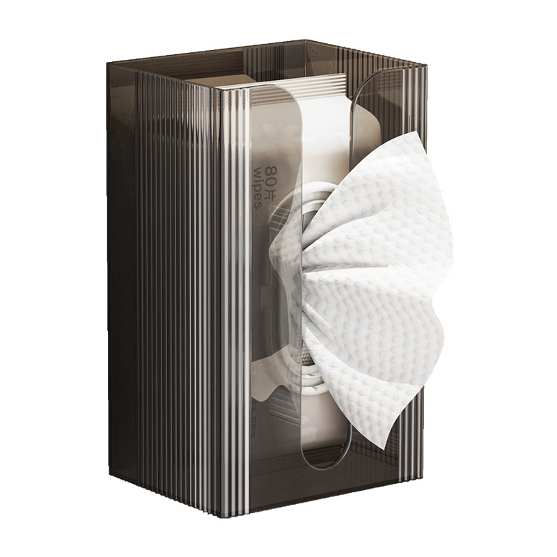 Home Bathroom Paper Towel Dispenser - Acrylic Tissue Box Holder Transparent Wall