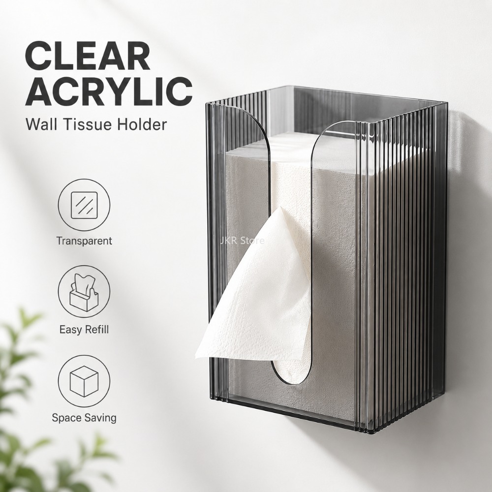 Transparent Acrylic Tissue Box - Home Bathroom Paper Towel Dispenser 评论和价格