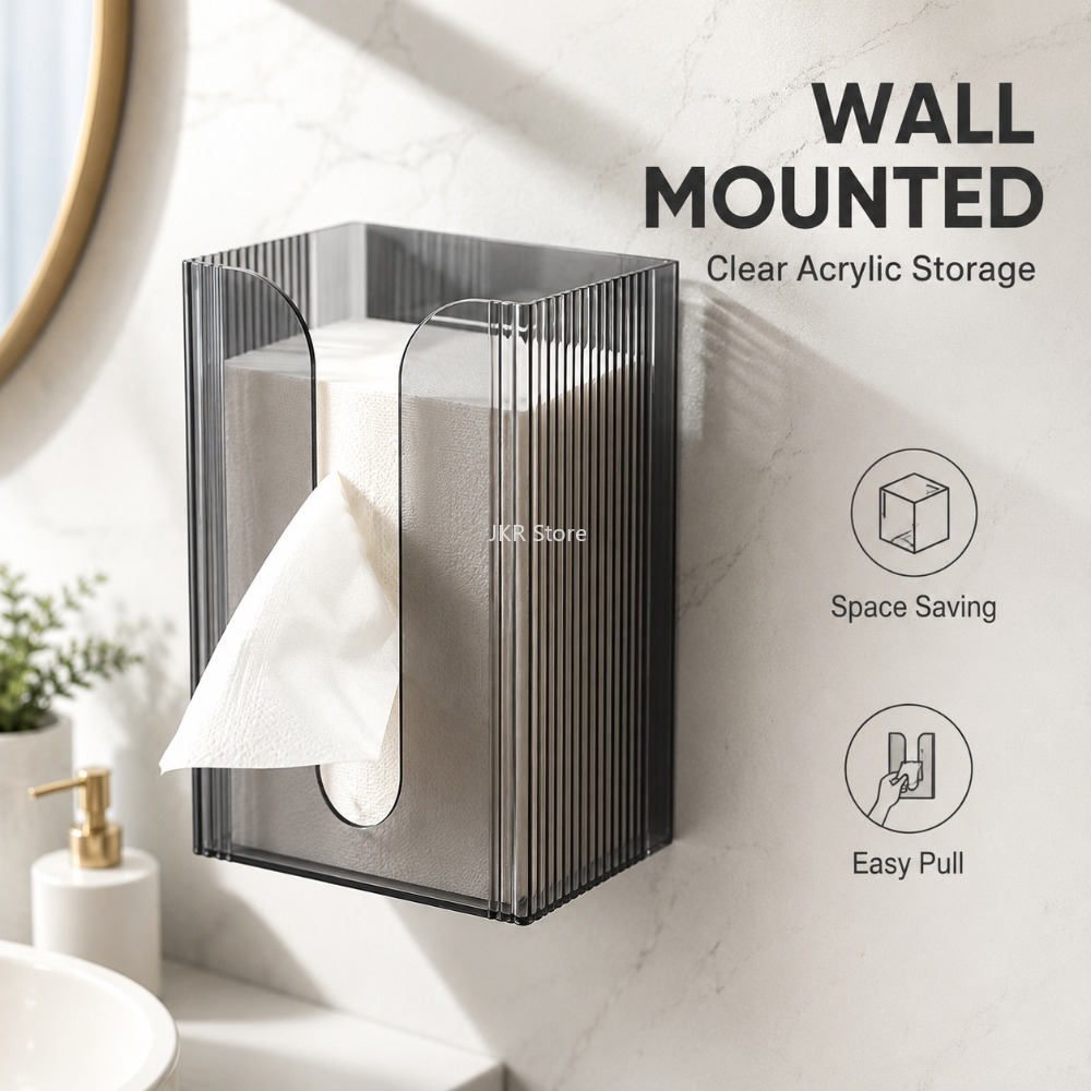 Transparent Acrylic Tissue Box - Home Bathroom Paper Towel Dispenser 评论和价格