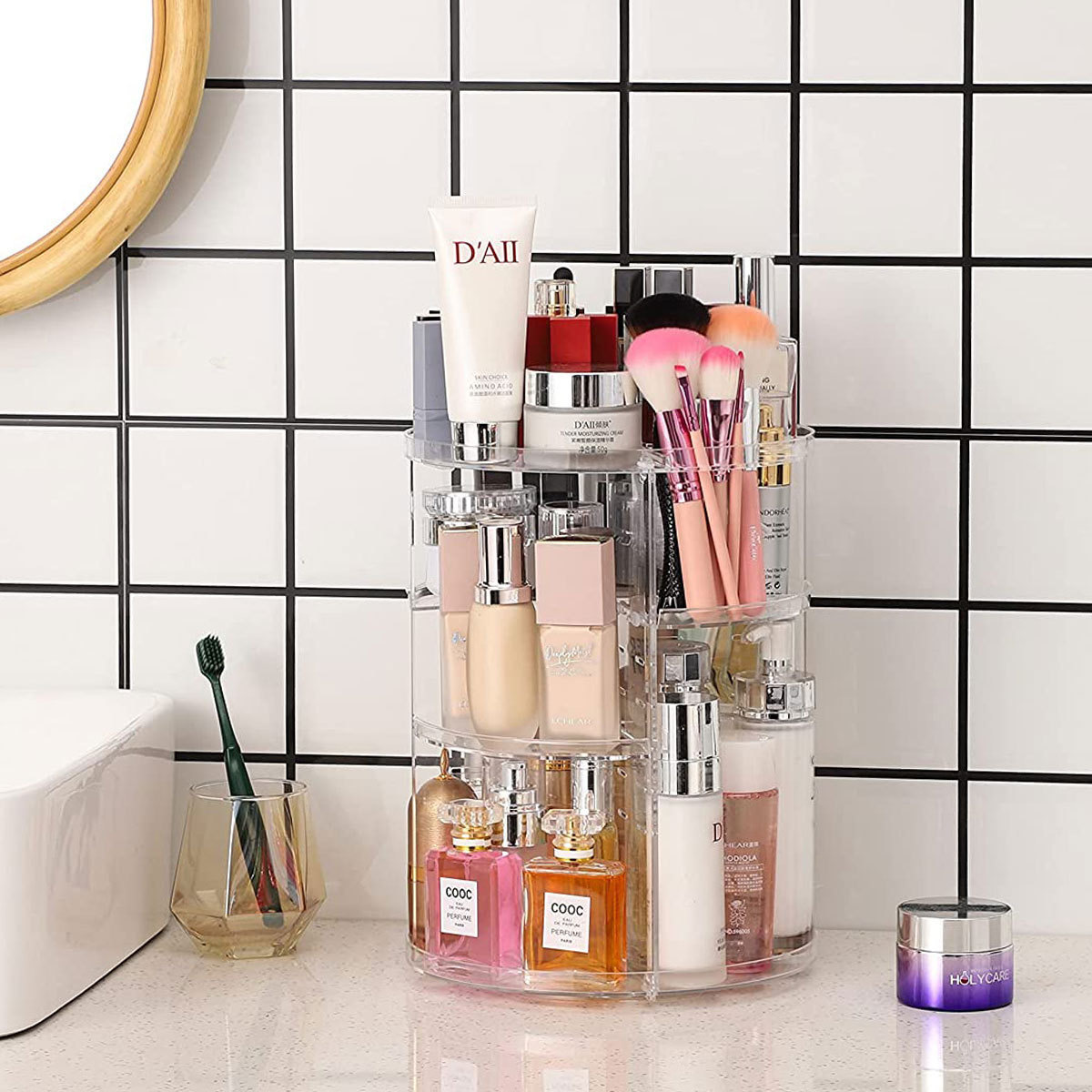 360-Degree Rotating Cosmetic S - Home Goods Bathroom Cabinets 评论和价格