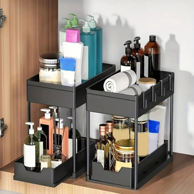 2 Tier Under Sink Sliding Orga - Home Goods Bathroom Cabinets 评论和价格