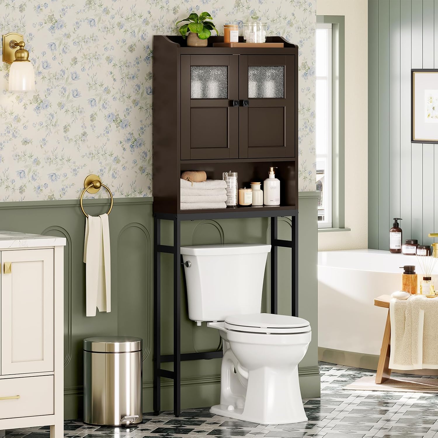 Espresso Over The Toilet Stora - Home Goods Bathroom Cabinets 评论和价格