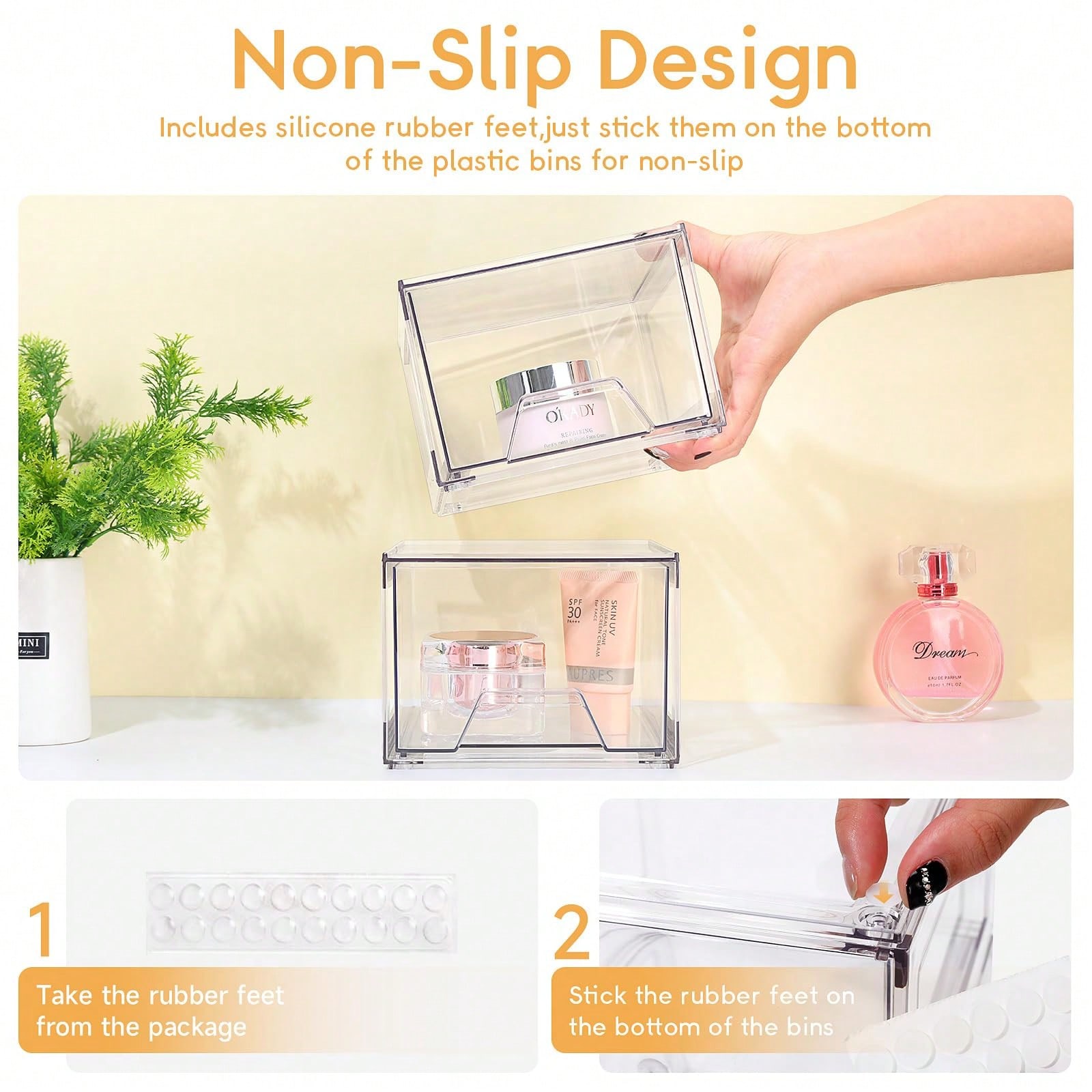 2/4 Pack Stackable Makeup Orga - Home Goods Bathroom Cabinets 评论和价格
