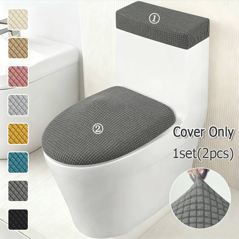 2pcs/set Stretch Toilet Lid Co - Home Bathroom With Two Toilets 评论和价格