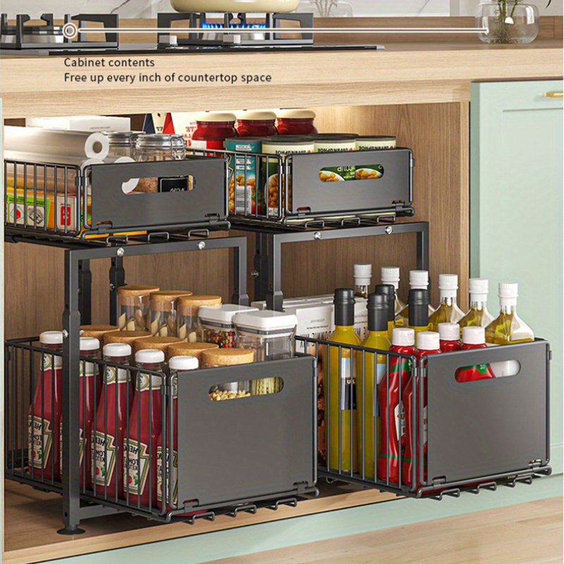 2 Tier Slide Out Cabinet Organ - Home Goods Bathroom Cabinets 评论和价格