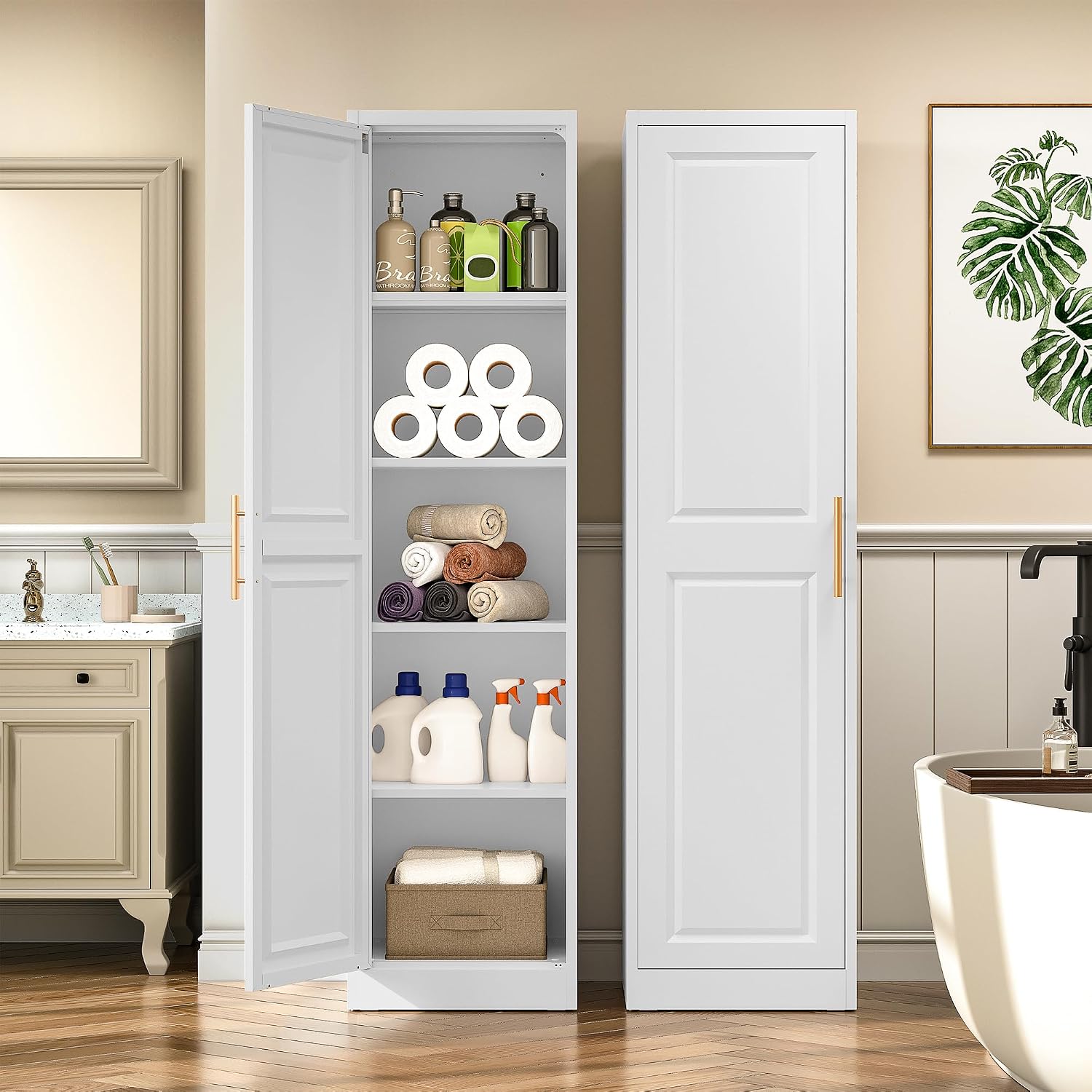 Tall Narrow Storage Cabinet Wi - Home Goods Bathroom Cabinets 评论和价格