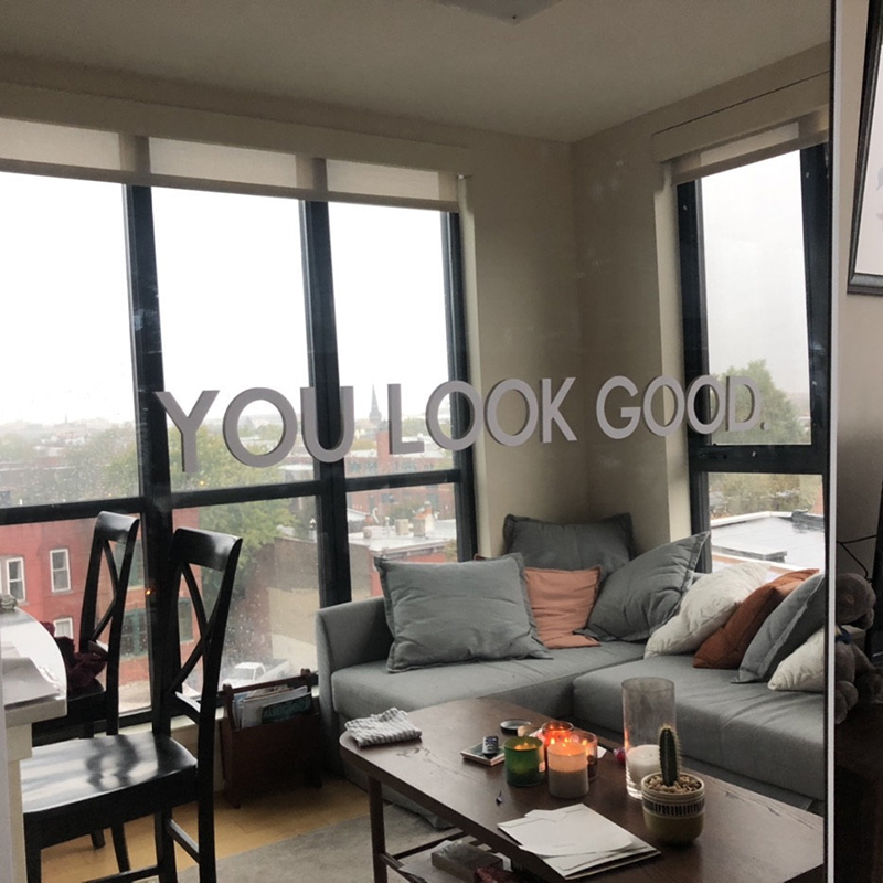 You Look Good Mirror Wall Stic - Home Goods Bathroom Cabinets 评论和价格