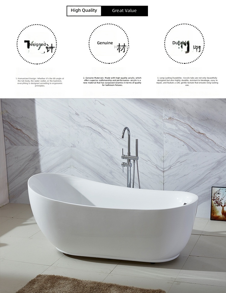 Freestanding Acrylic Bathtub,  - Jet Home Bathroom 评论和价格