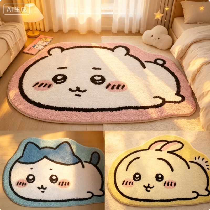 -Chiikawa Cartoon Rug Anime Ha - Home Bathroom Supplies 评论和价格