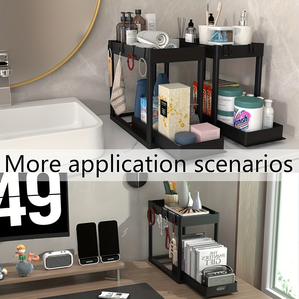 2-Tier Sliding Under Sink Orga - Home Goods Bathroom Cabinets 评论和价格