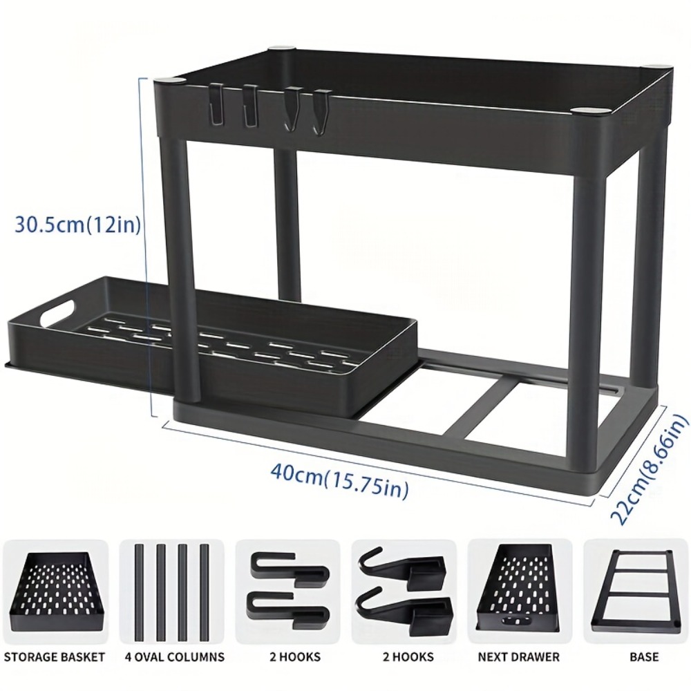 2-Tier Sliding Under Sink Orga - Home Goods Bathroom Cabinets 评论和价格
